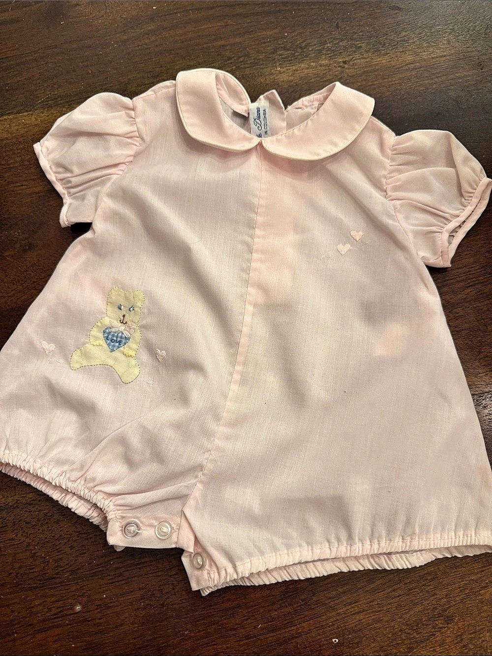 Little Diana Pink Teddy Bear Romper Baby 3months
